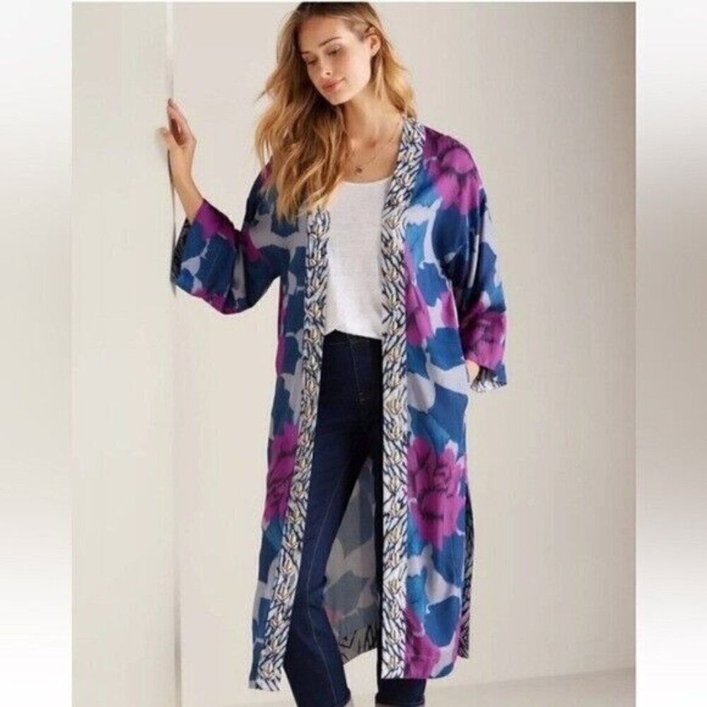 SOFT SURROUNDINGS Artika Kimono Topper Cowrie Shell Multi Color Size L/XL NEW